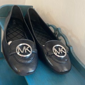 Michael Kors Lillie Moccasin Black Leather Flats 11 M